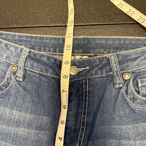 Harley-Davidson Womens Bootcut Jeans Size 12 Studded Embellished Pocket Denim - Picture 7 of 10